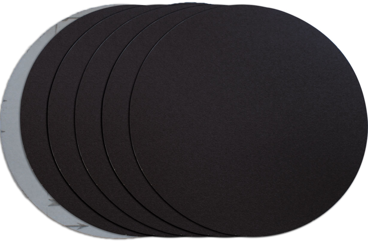 Диск шлифовальный на велкро основе P100, 230мм / без отв., черный, 5 шт.